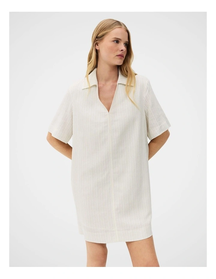 Stripe V Neck Shift Dress image 1