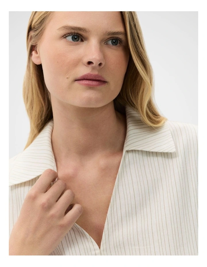 Stripe V Neck Shift Dress image 4