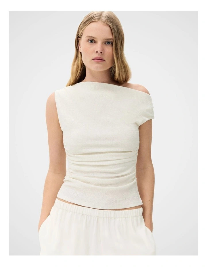 Textured Drape Shoulder Top image 1