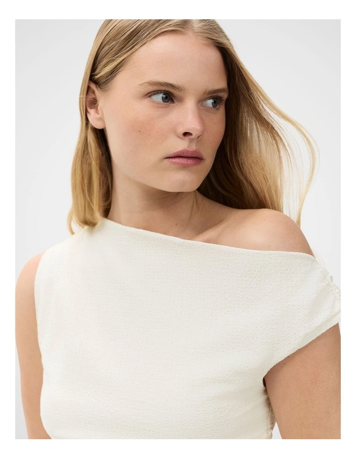 Textured Drape Shoulder Top image 4