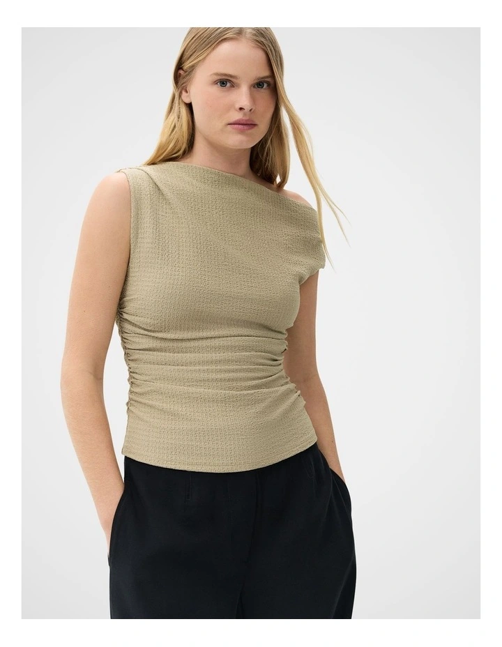 Textured Drape Shoulder Top image 1