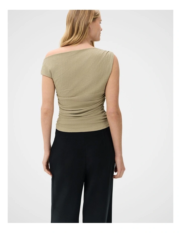 Textured Drape Shoulder Top image 2