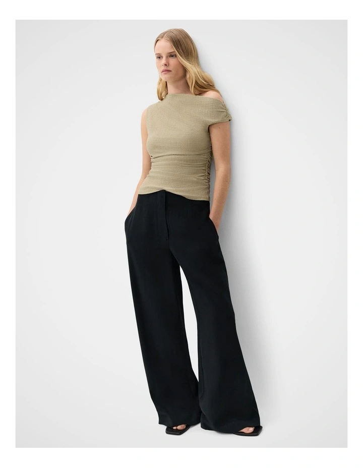 Textured Drape Shoulder Top image 3