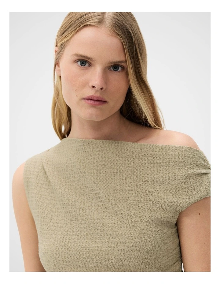 Textured Drape Shoulder Top image 4