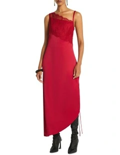 Rozes Midi Dress in Pomegranate
