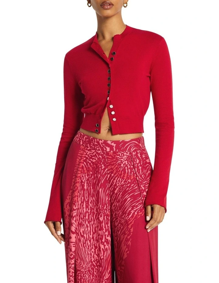 Modi Shrunken Cardigan in Rhubarb image 2