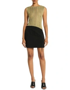 Raven Metallic Knit Tank in Brass