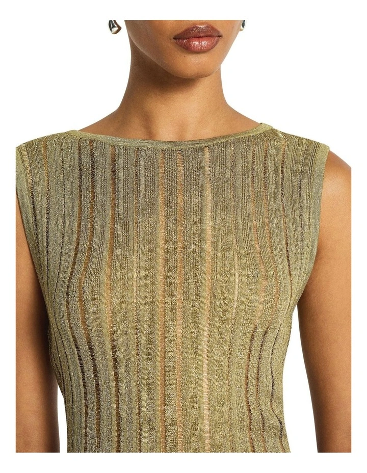 Raven Metallic Knit Tank in Brass image 4