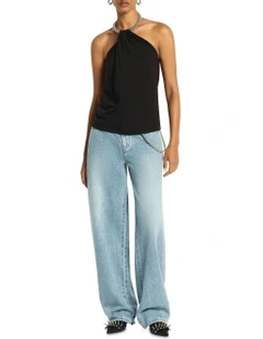 Monroe Halterneck Top in Black