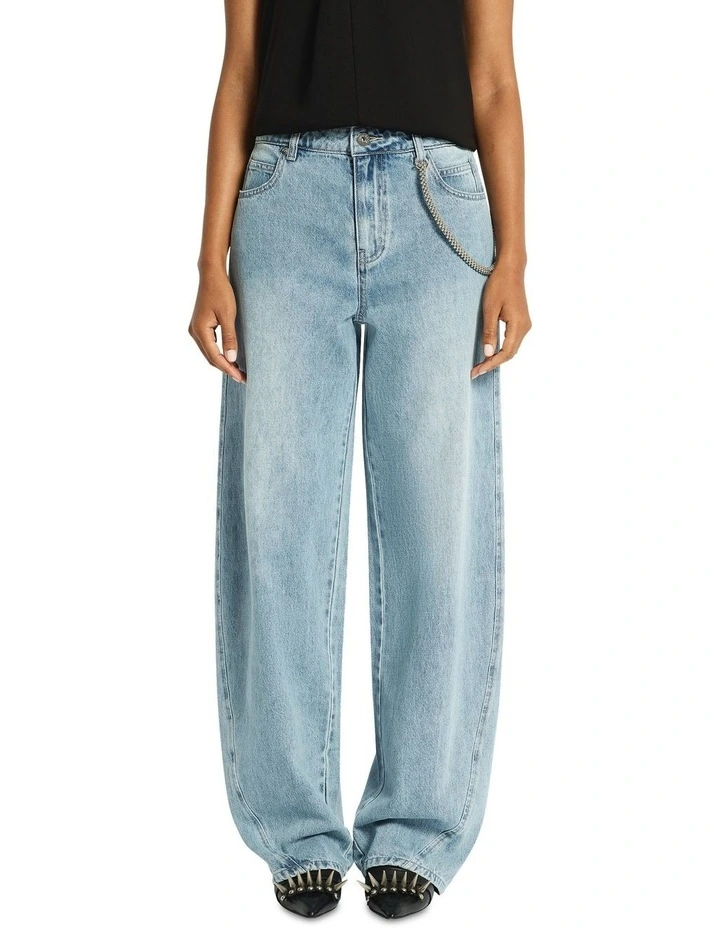 One Direction Barrel Leg Jean in Bleached Indigo image 3
