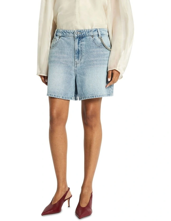 One Direction Denim Short in Bleached Indigo image 2