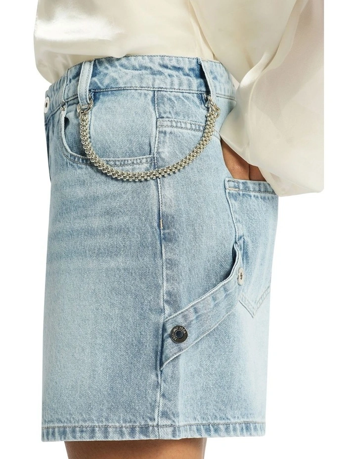 One Direction Denim Short in Bleached Indigo image 3
