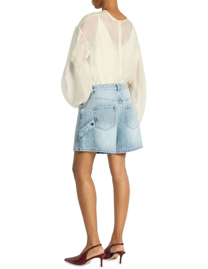 One Direction Denim Short in Bleached Indigo image 4