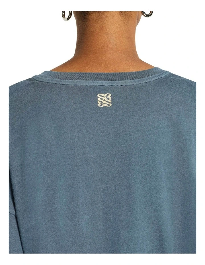 Indiana Cropped Tee in Washed Indigo image 4