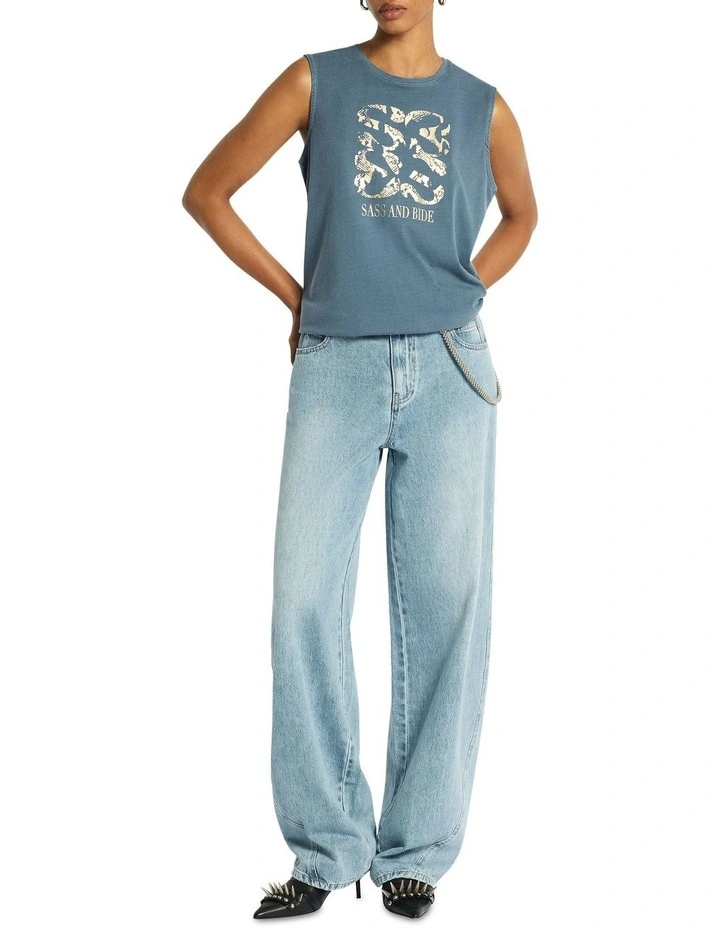 Indiana Muscle Tank in Washed Indigo image 1