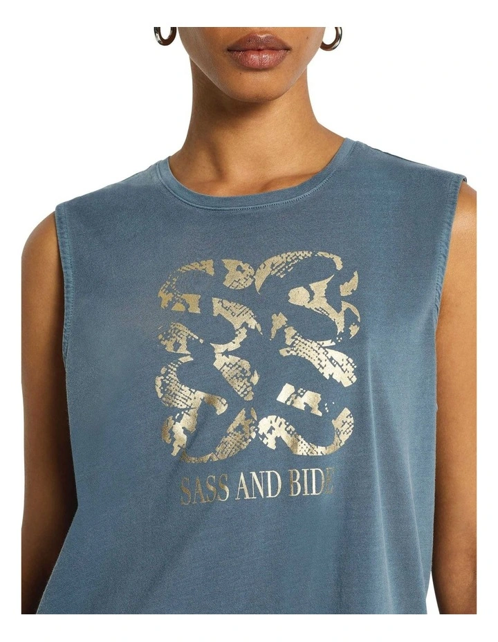 Indiana Muscle Tank in Washed Indigo image 3