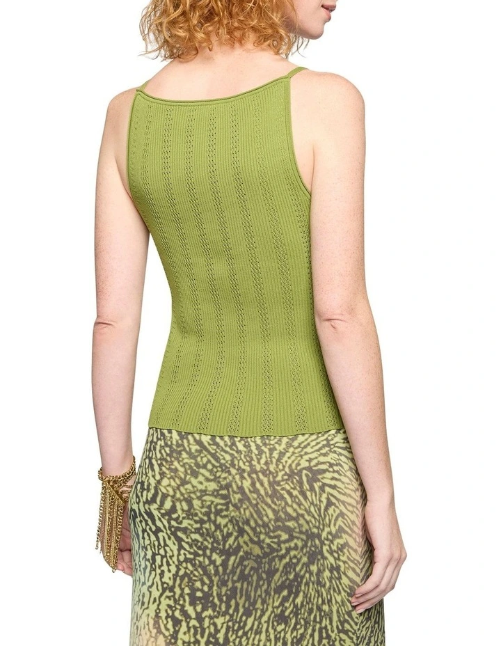 Dita Square Neck Knit Tank in Green Capsicum image 4