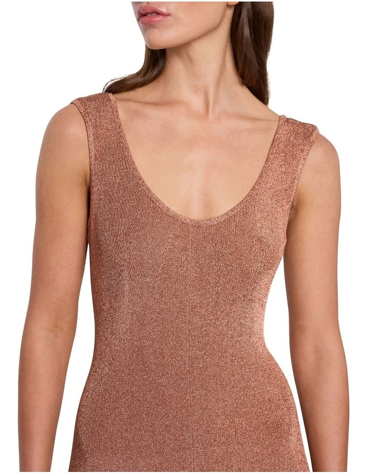 In The Dark Metallic Dress in Copper image 2