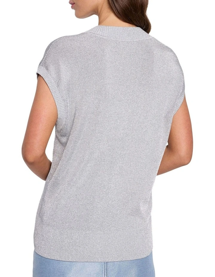 In The Dark Knit Tank in Silver image 4
