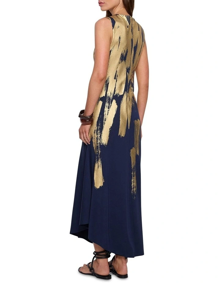 Metallic Dance Tee Dress in Navy image 3