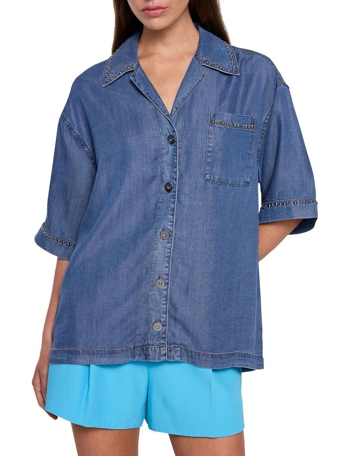 Song Bird Shirt in Indigo image 1