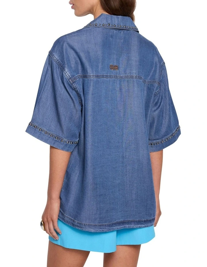 Song Bird Shirt in Indigo image 4
