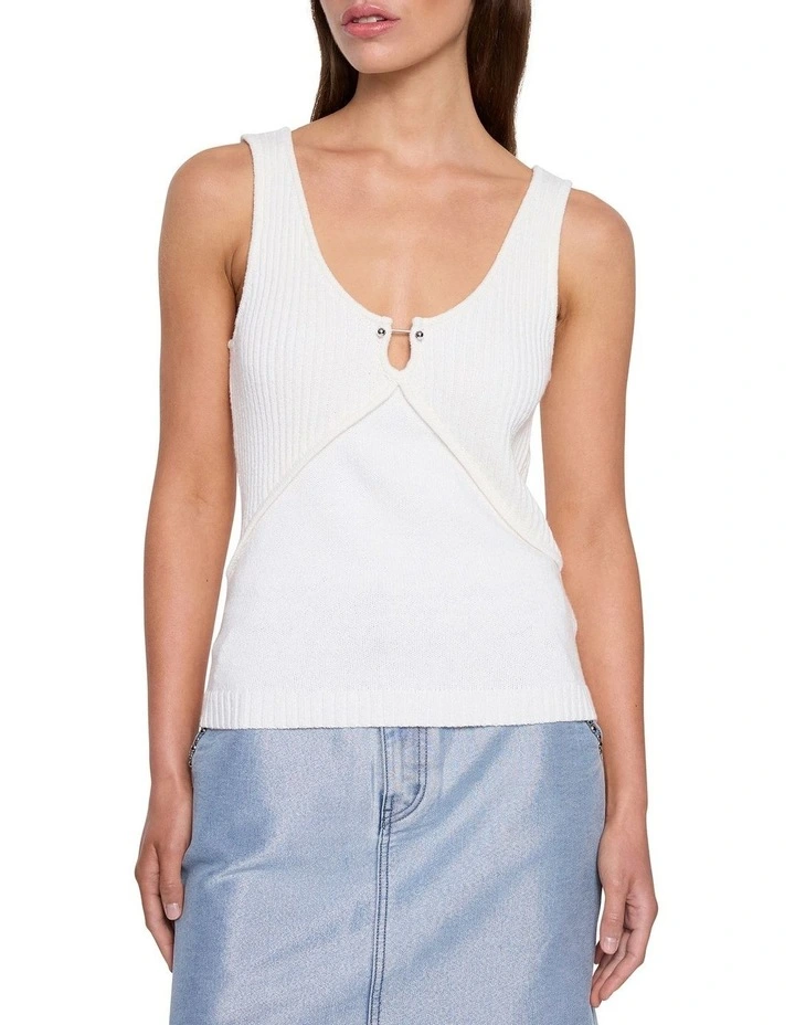 Perry Knit Tank in Simple White image 1