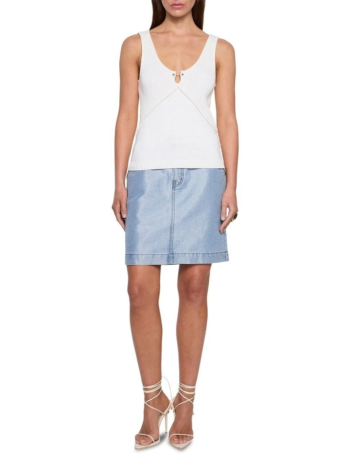 Perry Knit Tank in Simple White image 2