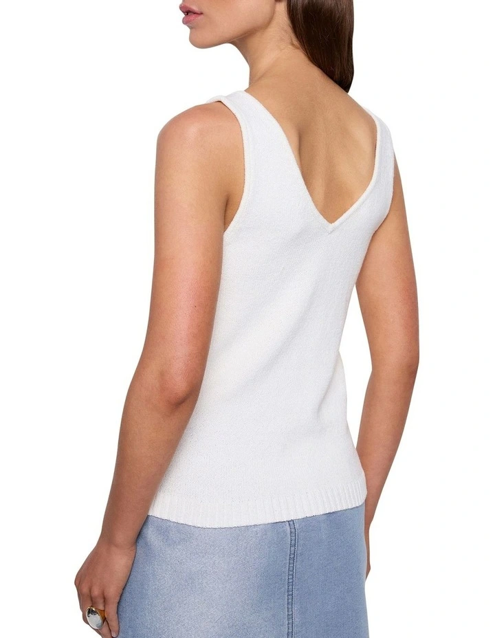 Perry Knit Tank in Simple White image 4