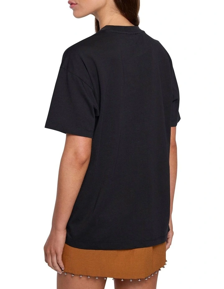 Metallic Ribs Tee in Black image 4