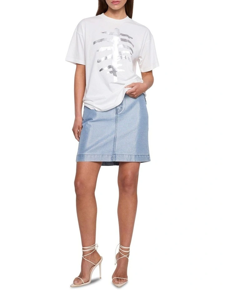 Metallic Ribs Tee in White image 2