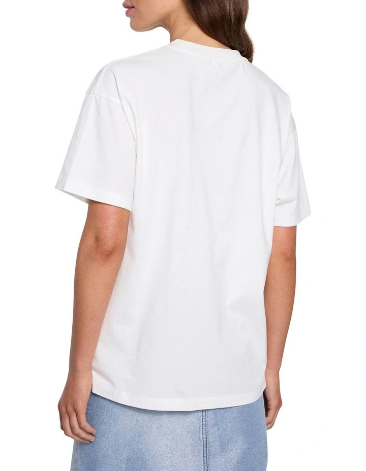 Metallic Ribs Tee in White image 4