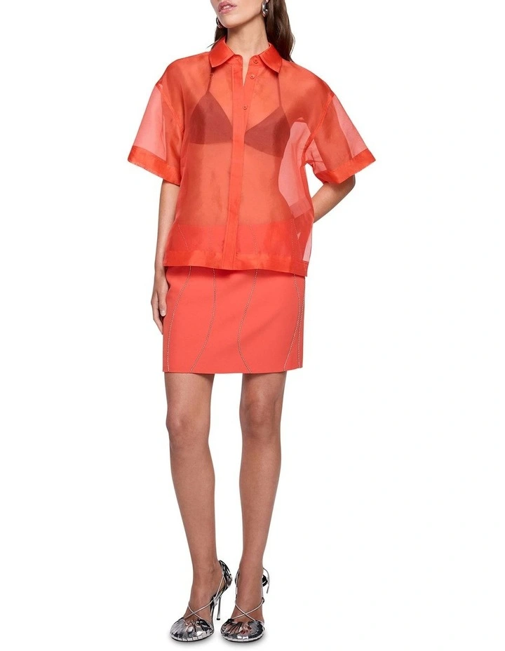Camille Organza Shirt in Tangerine image 2