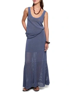 Arki Knit Skirt in Indigo Steel