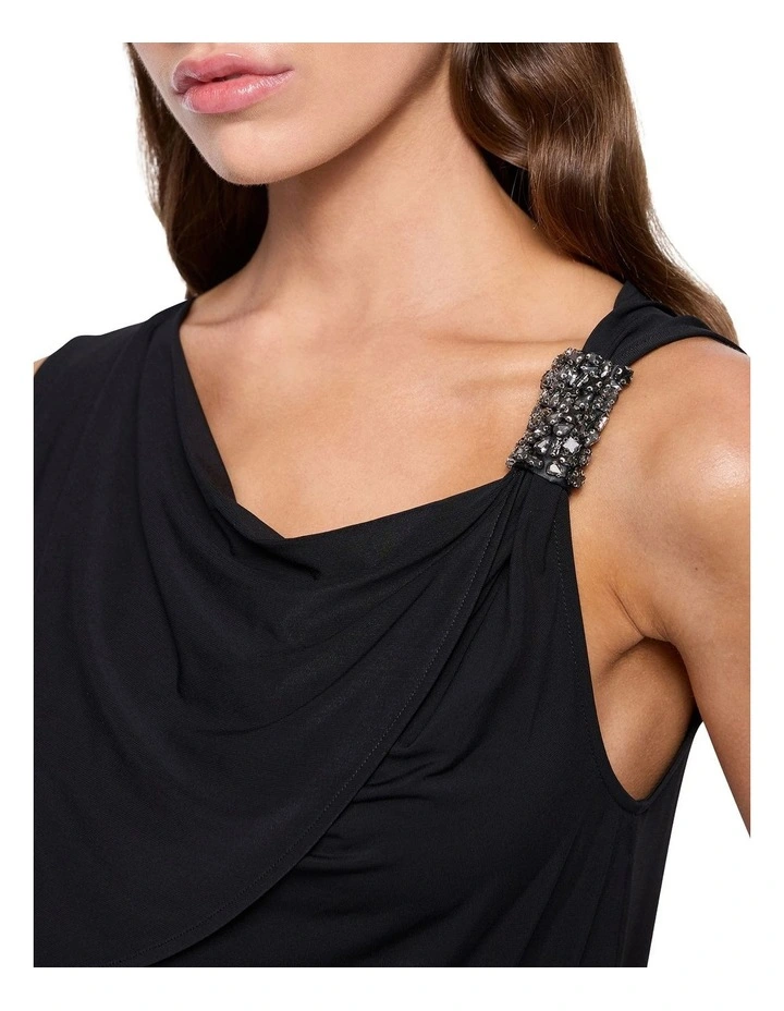 Material Girl Jersey Top in Black image 3