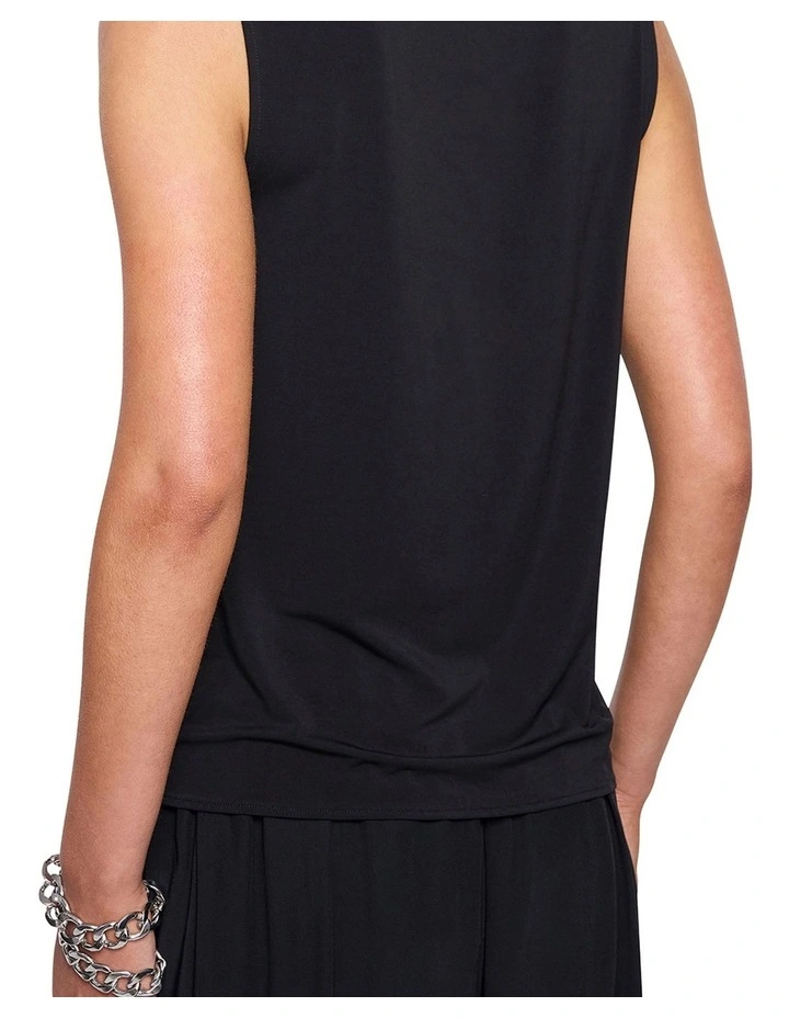 Material Girl Jersey Top in Black image 4