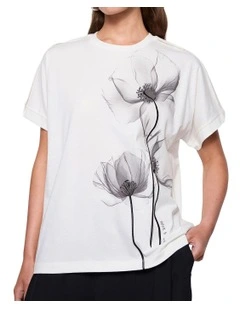 Pressed Floral Tee in White