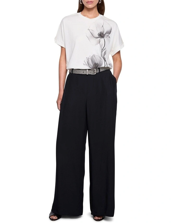 Pressed Floral Tee in White image 2