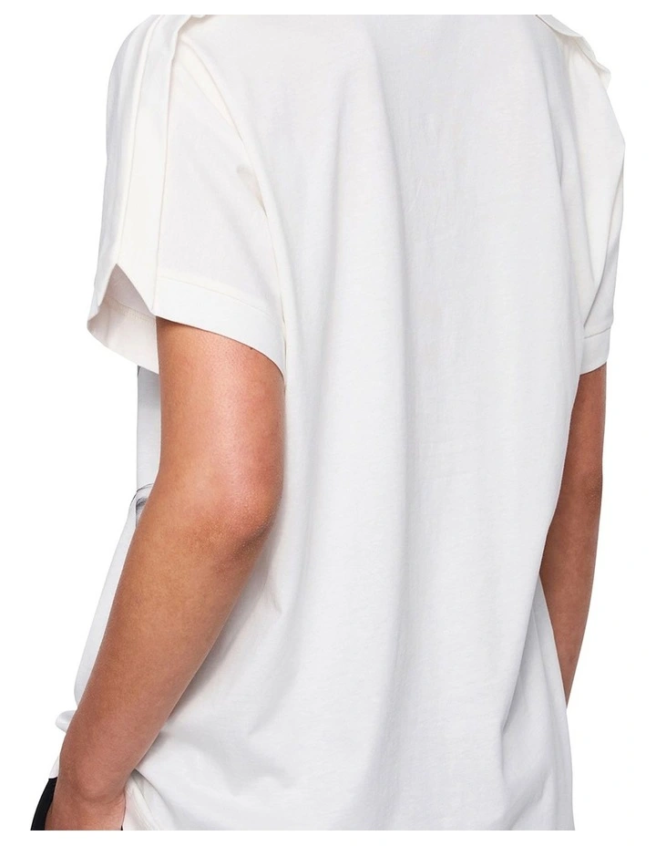 Pressed Floral Tee in White image 4