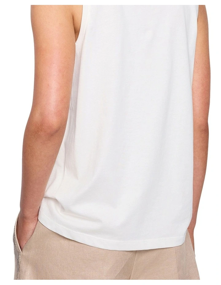 Pressed Floral Tank in White image 4