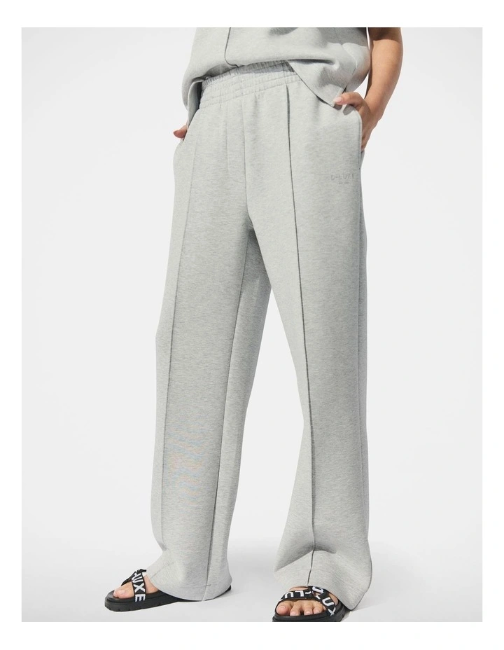 D-Luxe Neoprene Wide Leg Pant in Grey Melange image 3
