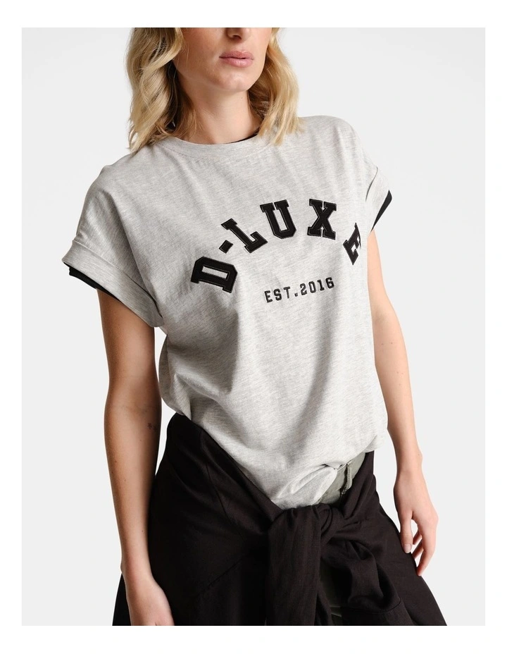 Collegiate Logo Tee in Grey image 3