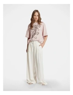 Rodeo Print Tee in Soft Pink