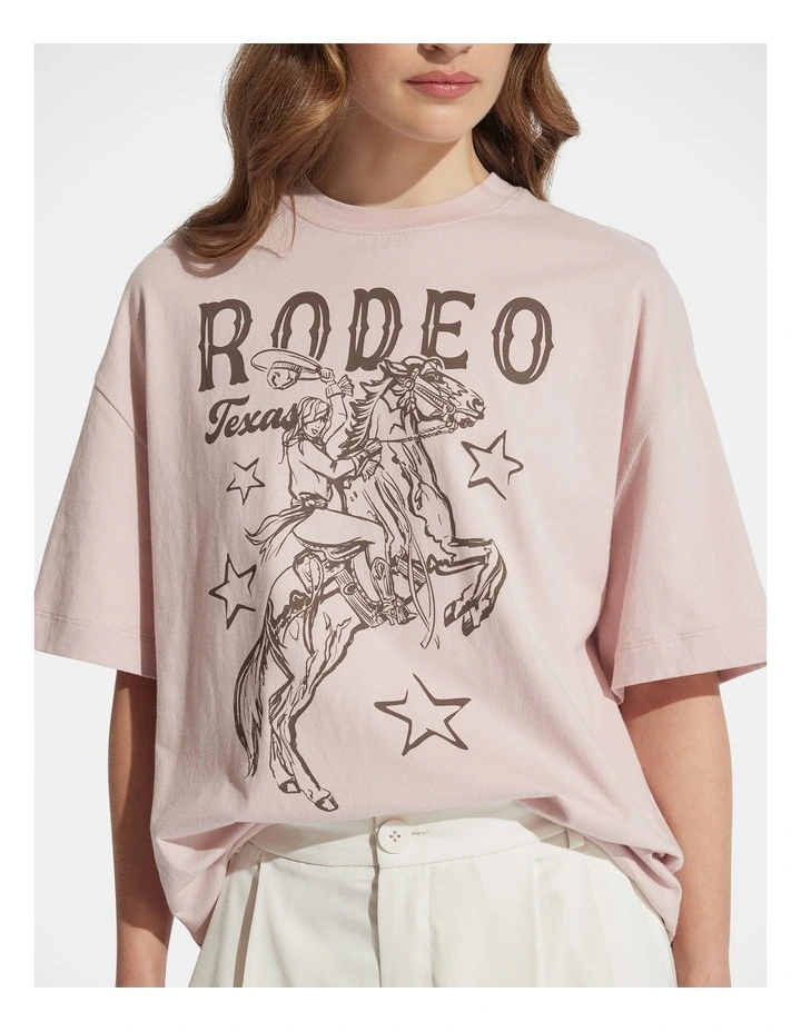 Rodeo Print Tee in Soft Pink image 3