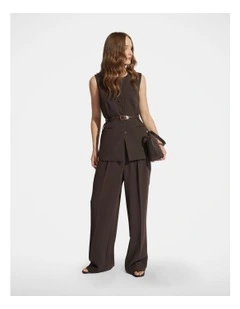 Carmen Tailored Vest in Bitter Chocolate