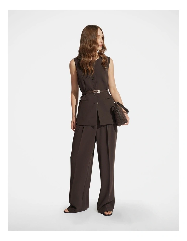Carmen Tailored Vest in Bitter Chocolate image 1