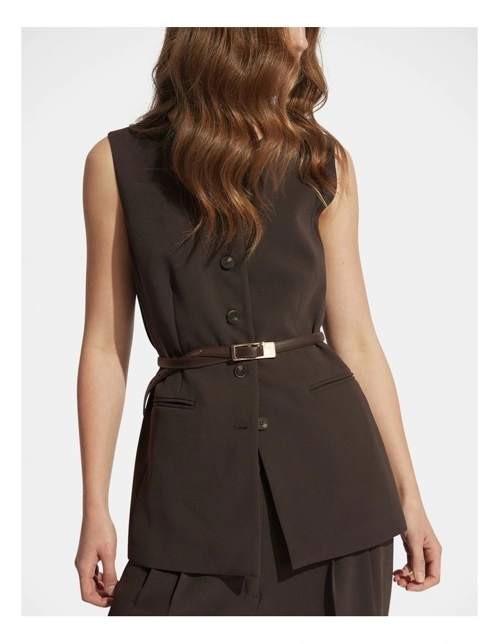 Carmen Tailored Vest in Bitter Chocolate image 3