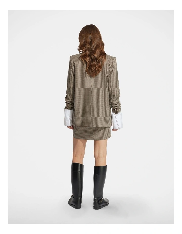 Mabel Double Breasted Blazer in Brown image 2