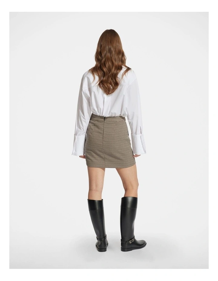 Mabel Mini Skirt in Brown image 2