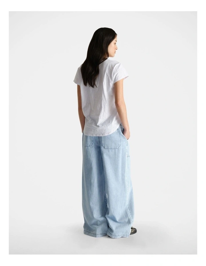 D-Luxe Slub Tee in White image 2